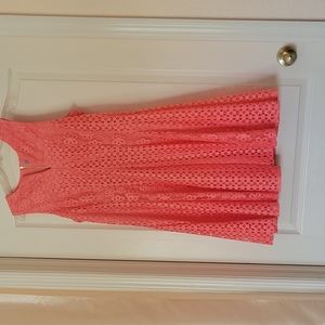 EUC! Beautiful Coral lace Danny and Nicole dress 16